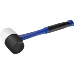 Киянка ЗУБР "ПРОФЕССИОНАЛ" резиновая черно-белая, с фиберглассовой ручкой, 680г 20532-680