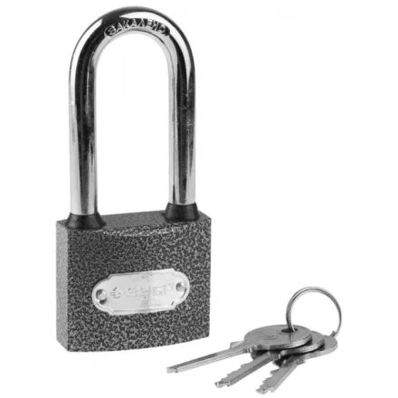 Замок ЗУБР &quot;МАСТЕР&quot; навесной, металлический корпус, удлиненная закаленная дужка, 50мм 3712-50-1 купить в Челябинске