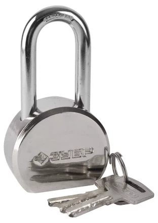 Замок ЗУБР &quot;ЭКСПЕРТ&quot; навесной, стальной корпус, удлиненная закаленная дужка, 55мм 37272-55 купить в Челябинске