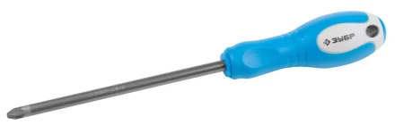 Отвертка ЗУБР, Cr-V сталь, трехкомпонентная рукоятка, цветовая индикация типа шлица, PZ №3, 150мм 25253-3-150 купить в Челябинске