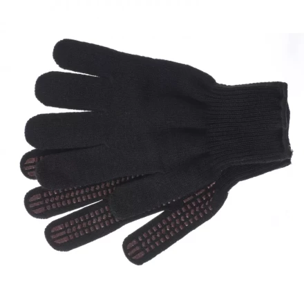 Перчатки трикотажные акрил ПВХ гель Протектор чёрные оверлок Сибртех Россия 68661 купить в Челябинске