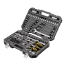 Набор инструментов Denzel, 1/2", 1/4", CrV, S2, пластиковый кейс, 82 предмета 15809 купить в Челябинске