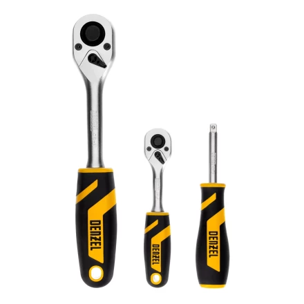 Набор инструментов Denzel, 1/2&quot;, 1/4&quot;, CrV, S2, пластиковый кейс, 82 предмета 15809 купить в Челябинске