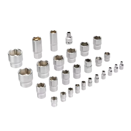 Набор инструментов Denzel, 1/2&quot;, 1/4&quot;, CrV, S2, пластиковый кейс, 82 предмета 15809 купить в Челябинске