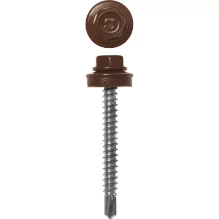 Саморезы ЗУБР окраш., RAL 8017 шокол.-коричн., для крепл. кров. матер. к дерев. обреш., 4.8x38мм, 300шт 4-300315-48-038-8017 купить в Челябинске