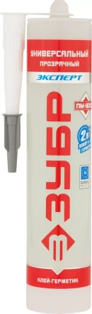 Клей монтажный ЗУБР &quot;ЭКСПЕРТ&quot; ПМ 900, гибридный экстрасильн, прозрач, универс, водостойк, эластич, (без запаха), 300мл 41330 купить в Челябинске