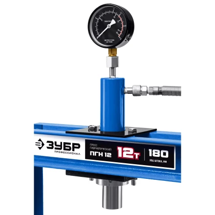 ЗУБР ПГН-12, 12 т, гидравлический пресс с гидронасосом и манометром, Профессионал (43072-12) купить в Челябинске