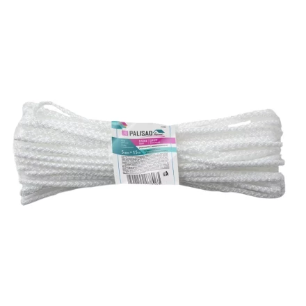 Шнур бельевой полипропиленовый с сердечником, 5 мм, L 15 м, белый, Home Palisad 937085 купить в Челябинске