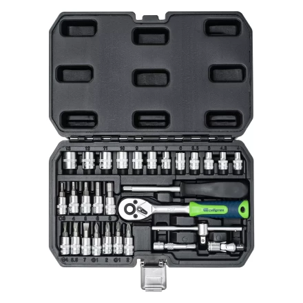 Набор инструментов Сибртех 13392, 1/4&quot;, пластиковый кейс, 29 предметов купить в Челябинске