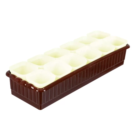 Набор для рассады Palisad 643450, поддон 470х166х82 мм, 12 горшочков по 250 мл. с выдвижным дном купить в Челябинске