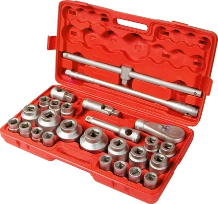 Набор торцевых головок квадратных 3/4–1, головки 21 х 65 мм 26 предметов в пластиковом боксе MATRIX 13539 купить в Челябинске