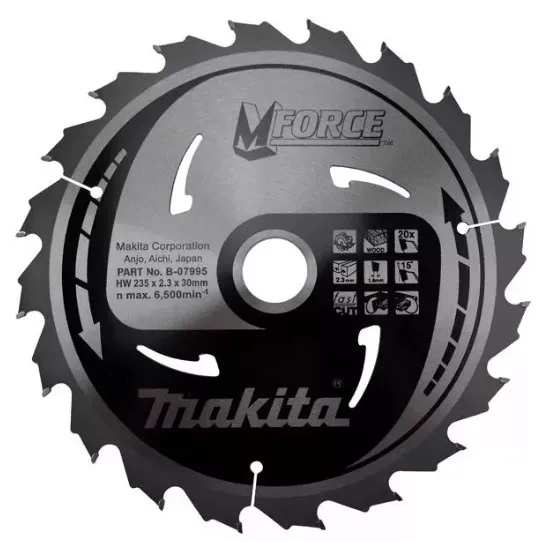 Диск пильный Makita M-Force, х235х30х2,3мм, 40 зуб,для дерева B-31429 купить в Челябинске