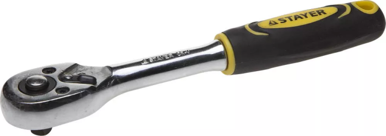Трещотка для торцовых головок STAYER "PROFI", Сr-V сталь, 45 зубцов, 1/4" 27786-1/4 купить в Челябинске