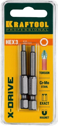 Биты KRAFTOOL X-Drive HEX Оберон 26127-3-50-2 купить в Челябинске