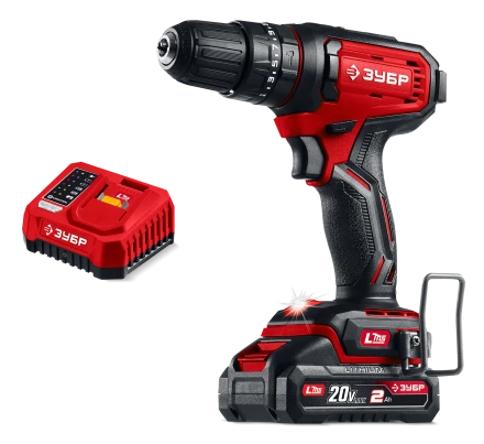 ЗУБР 20 В, 40 Нм, 1 АКБ LMS (2 Ач), ударная дрель-шуруповерт (ДШУ-40-21) купить в Челябинске