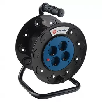 Удлинитель силовой на кабельной катушке, 3*1мм*25м, 4 розетки со шторками, 10A, STERN 95705 купить в Челябинске