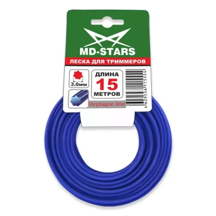 Леска для триммера HEPTAGON LINE (семиугольник) 1.6MMX15M купить в Челябинске