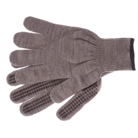 Перчатки трикотажные акрил ПВХгель Протектор коричневый оверлок Сибртех Россия 68663 купить в Челябинске