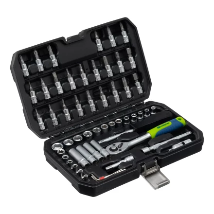Набор инструментов Сибртех 13399, 1/4&quot;, пластиковый кейс 56 предметов купить в Челябинске