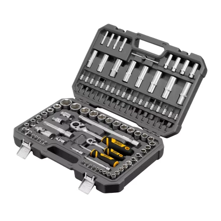 Набор инструментов Denzel 15814, 1/2&quot;, 1/4&quot;, CrV, S2, пластиковый кейс, 109 предметов купить в Челябинске