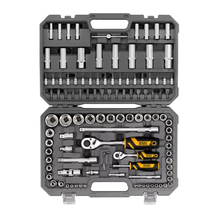 Набор инструментов Denzel 15814, 1/2&quot;, 1/4&quot;, CrV, S2, пластиковый кейс, 109 предметов купить в Челябинске