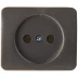 Розетка СВЕТОЗАР &quot;ГАММА&quot; без заземления, одинарная, без вставки и рамки, цвет темно-серый металлик, 16А/~250В SV-54100-DM купить в Челябинске