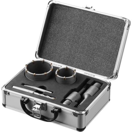 ЗУБР d 50, 68 мм, Alu кейс, набор коронок по бетону с оснасткой, Профессионал (29185-H2-1) купить в Челябинске