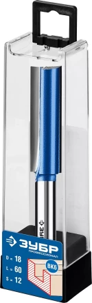 ЗУБР 18 x 60 мм, хвостовик 12 мм, фреза пазовая прямая с нижними подрезателями, Профессионал (28755-18-60) купить в Челябинске