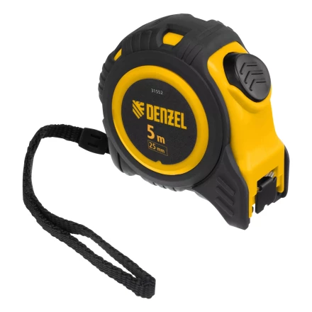 Рулетка Denzel  5м х 25мм, обрезиненный корпус, автоматическая фиксация, 31552 купить в Челябинске