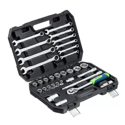 Набор инструментов Сибртех 13393, 1/2&quot;, пластиковый кейс, 32 предмета купить в Челябинске