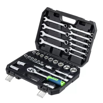 Набор инструментов Сибртех 13393, 1/2&quot;, пластиковый кейс, 32 предмета купить в Челябинске