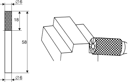 Борфреза Цилиндрическая c режущей кромкой B 6х6 Энкор 21702 купить в Челябинске