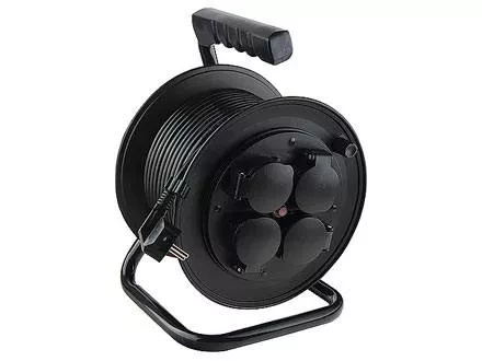 Удлинитель силовой на кабельной катушке, 3*1,5мм*25м, 4 розетки с крышкой, 16A, IP44, STERN 95707 купить в Челябинске