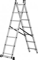 Лестница алюминиевая двухсекционная 2х8 ступеней Кратон 2 14 04 005