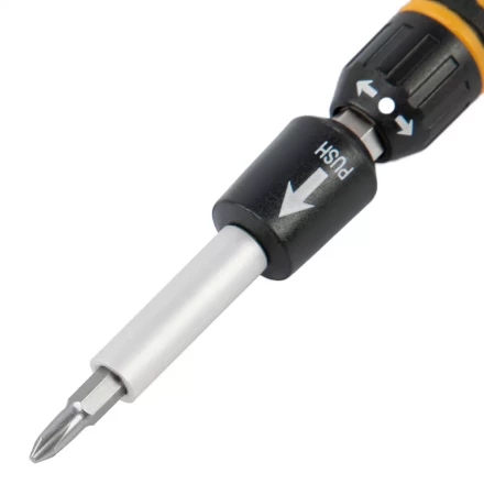 Отвертка с набором бит и торцевых головок для точных работ Denzel 7711599, гибкий привод, 48 шт, CrMo купить в Челябинске