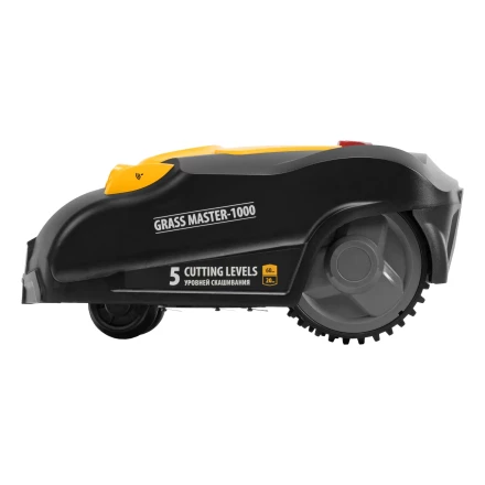 Робот-газонокосилка Grass Master 1000, ультразвуковой датчик, 3 Ач, LCD дисплей, Wi-Fi // Denzel купить в Челябинске