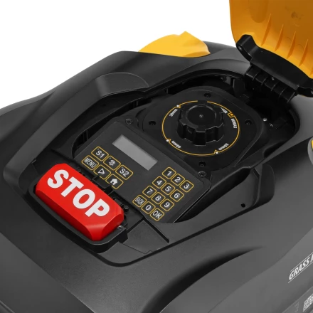 Робот-газонокосилка Grass Master 1000, ультразвуковой датчик, 3 Ач, LCD дисплей, Wi-Fi // Denzel купить в Челябинске