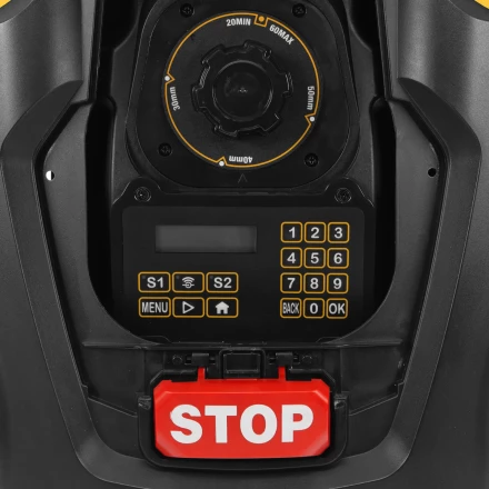 Робот-газонокосилка Grass Master 1000, ультразвуковой датчик, 3 Ач, LCD дисплей, Wi-Fi // Denzel купить в Челябинске