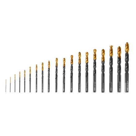 Набор сверл по металлу, 1-10 мм, HSS-Tin, Golden Tip, 19 шт Denzel 72321 купить в Челябинске