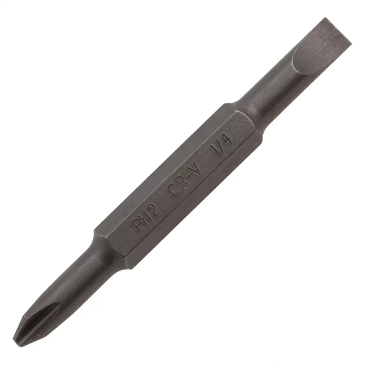 Отвертка комбинированная Denzel, SL3/16"-PH1, SL1/4"-PH2, 3-х компонентная рукоятка, 7713381 купить в Челябинске