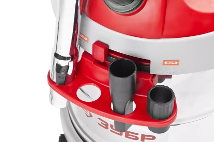 Пылесос ЗУБР сухая и влажная уборка, нержавеющая сталь, усиленное основание, розетка до 2000Вт, 30л, 1400Вт ЗППУ-1400-30 купить в Челябинске