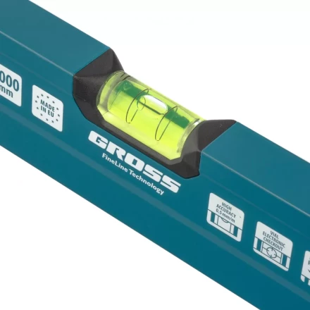 Уровень алюминиевый 1000 мм 2 рукоятки фрезеровка 3 глазка Prazision Gross 34442 купить в Челябинске