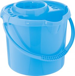 Ведро пластмассовое круглое с отжимом 9л, голубое ТМ Elfe 92961