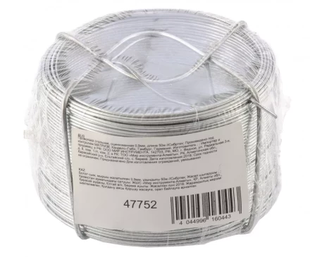 Проволока стальная оцинкованная 0,9 мм длина 50 м Сибртех 47752 купить в Челябинске
