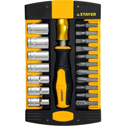 Набор STAYER &quot;MASTER&quot; HERCULES: Отвертки, Cr-V, эргономичная двухкомпонентная рукоятка, 30предм, в боксе 25055-H30 купить в Челябинске