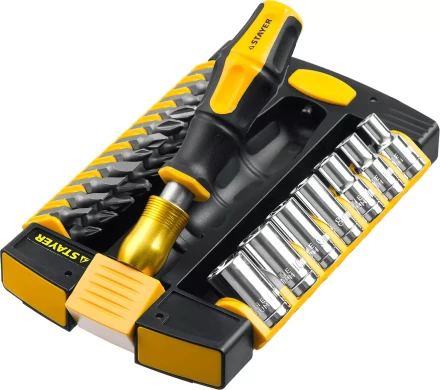 Набор STAYER &quot;MASTER&quot; HERCULES: Отвертки, Cr-V, эргономичная двухкомпонентная рукоятка, 30предм, в боксе 25055-H30 купить в Челябинске