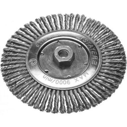 ЗУБР "ПРОФЕССИОНАЛ". Щетка дисковая для УШМ, плетеные пучки стальной проволоки 0,5мм, 175ммхМ14 35192-175_z02 купить в Челябинске