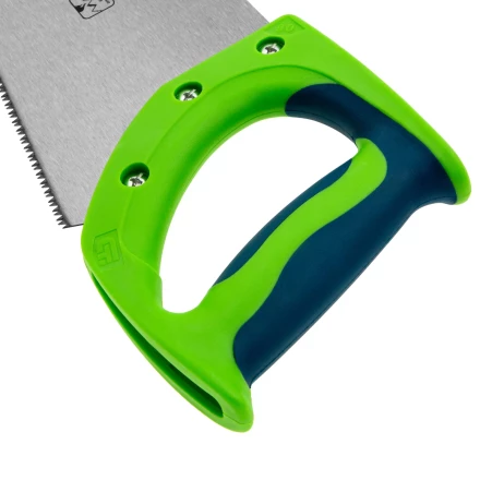 Ножовка по дереву Сибртех &quot;Зубец&quot;, 400 мм, 11 TPI, зуб 2D, калёный зуб, 2-х компонентная рукоятка, 23824 купить в Челябинске