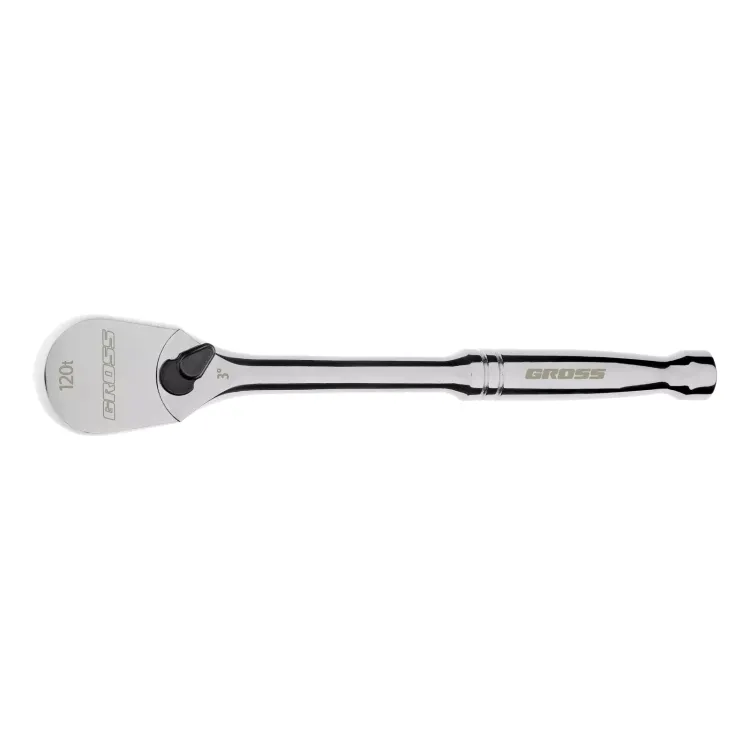 Ключ-трещотка 1/2" Gross 14052, CrV, 120 зубьев, цельнометаллический, хром купить в Челябинске