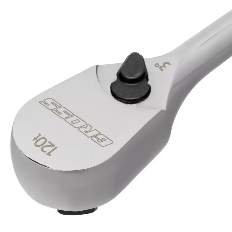 Ключ-трещотка 1/2" Gross 14052, CrV, 120 зубьев, цельнометаллический, хром купить в Челябинске